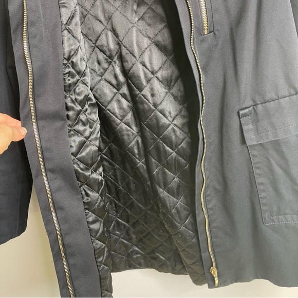 Sandro Paris Parka Dark Navy with removable real Fox fur trim and hood 36/4 - Picture 12 of 14